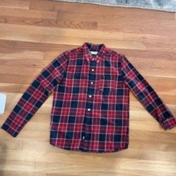 Abercrombie Kids Red and Blue Plaid Button Down Size 13/14 - Picture 1 of 3